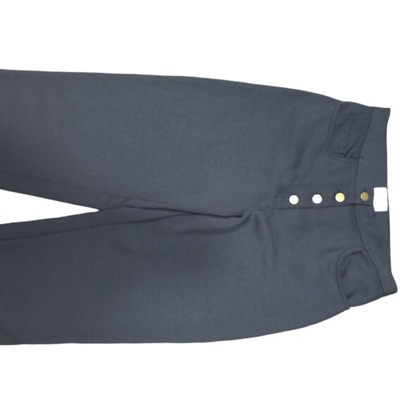 Aritzia Wilfred Flat Front Trouser Black Exposed Gold Button Fly Womens Size 6 - Picture 8 of 11